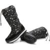 imageDADAWEN Womens Winter Waterproof Fur Lined Frosty Snow BootsBlack