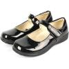 imageDADAWEN Girls Strap School Uniform Dress Shoe Mary Jane Flat ToddlerLittle KidBig KidBlackcPatent