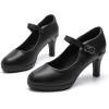 imageDADAWEN Womens Round Toe Platform MidHeel Mary Jane Shoes Office Work Bridal Wedding Party Dress Pump ShoesBlack