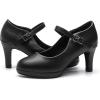 imageDADAWEN Womens Round Toe Platform MidHeel Mary Jane Shoes Office Work Bridal Wedding Party Dress Pump ShoesBlack