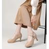 imageDADAWEN Womens Round Toe Platform MidHeel Mary Jane Shoes Office Work Bridal Wedding Party Dress Pump ShoesNude