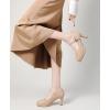 imageDADAWEN Womens Round Toe Platform MidHeel Mary Jane Shoes Office Work Bridal Wedding Party Dress Pump ShoesNude