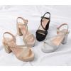 imageDADAWEN Platform Heels for Women High Block Chunky Open Toe Ankle Strap Heeled Sandals Wedding Party Evening Prom Dance Dress Pump Sandals ShoesSilver