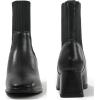 imageDADAWEN Womens Elastic Chelsea Boots Chunky Block Heel Ankle BootiesBlack