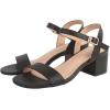 imageDADAWEN Womens Open Toe Ankle Strap Glitter Low Block Chunky Heels Sandals Dress Pumps ShoesBlack