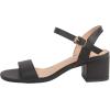 imageDADAWEN Womens Open Toe Ankle Strap Glitter Low Block Chunky Heels Sandals Dress Pumps ShoesBlack