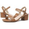 imageDADAWEN Womens Open Toe Ankle Strap Glitter Low Block Chunky Heels Sandals Dress Pumps ShoesBrown