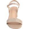 imageDADAWEN Womens Open Toe Ankle Strap Glitter Low Block Chunky Heels Sandals Dress Pumps ShoesGold