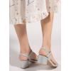 imageDADAWEN Womens Open Toe Ankle Strap Glitter Low Block Chunky Heels Sandals Dress Pumps ShoesSilver