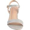 imageDADAWEN Womens Open Toe Ankle Strap Glitter Low Block Chunky Heels Sandals Dress Pumps ShoesSilver