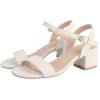 imageDADAWEN Womens Open Toe Ankle Strap Glitter Low Block Chunky Heels Sandals Dress Pumps ShoesWhite
