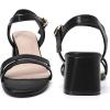 imageDADAWEN Womens Open Toe Ankle Strap Low Block Chunky Heels Sandals Party Wedding Dress Pumps ShoesBlackSynthetic Leather