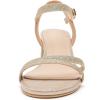 imageDADAWEN Womens Open Toe Ankle Strap Low Block Chunky Heels Sandals Party Wedding Dress Pumps ShoesGold