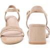 imageDADAWEN Womens Open Toe Ankle Strap Low Block Chunky Heels Sandals Party Wedding Dress Pumps ShoesNudeSuede