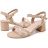 imageDADAWEN Womens Open Toe Ankle Strap Low Block Chunky Heels Sandals Party Wedding Dress Pumps ShoesNudeSuede