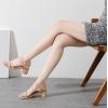 imageDADAWEN Womens Open Toe Ankle Strap Low Block Chunky Heels Sandals Party Wedding Dress Pumps ShoesNudeSuede