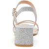 imageDADAWEN Womens Open Toe Ankle Strap Low Block Chunky Heels Sandals Party Wedding Dress Pumps ShoesSilver