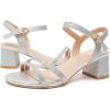 imageDADAWEN Womens Open Toe Ankle Strap Low Block Chunky Heels Sandals Party Wedding Dress Pumps ShoesSilver