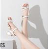 imageDADAWEN Womens Open Toe Ankle Strap Low Block Chunky Heels Sandals Party Wedding Dress Pumps ShoesWhiteSuede
