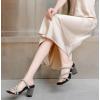 imageDADAWEN Womens Rhinestone Heeled Sandals Square Toe Strappy Chunky Block Heels for Women Comfortable Wedding Party Dress Pumps ShoesBlack 02
