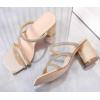 imageDADAWEN Womens Rhinestone Heeled Sandals Square Toe Strappy Chunky Block Heels for Women Comfortable Wedding Party Dress Pumps ShoesGold