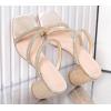 imageDADAWEN Womens Rhinestone Heeled Sandals Square Toe Strappy Chunky Block Heels for Women Comfortable Wedding Party Dress Pumps ShoesGold