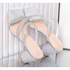imageDADAWEN Womens Rhinestone Heeled Sandals Square Toe Strappy Chunky Block Heels for Women Comfortable Wedding Party Dress Pumps ShoesSilver