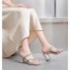 imageDADAWEN Womens Rhinestone Heeled Sandals Square Toe Strappy Chunky Block Heels for Women Comfortable Wedding Party Dress Pumps ShoesSilver