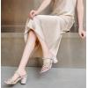 imageDADAWEN Womens Rhinestone Heeled Sandals Square Toe Strappy Chunky Block Heels for Women Comfortable Wedding Party Dress Pumps ShoesWhite