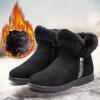 imageDADAWEN Womens Snow Boots Fur Lined Warm Ankle Booties Side Ziper Outdoor Comfortable Winter Shoes for Women Black US Size 8