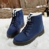 imageDADAWEN Womens Suede Waterproof Lace Up Winter High Top Snow BootsBlue