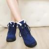 imageDADAWEN Womens Suede Waterproof Lace Up Winter High Top Snow BootsBlue