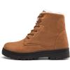 imageDADAWEN Womens Suede Waterproof Lace Up Winter High Top Snow BootsKhaik