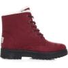 imageDADAWEN Womens Suede Waterproof Lace Up Winter High Top Snow BootsRed
