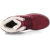 imageDADAWEN Womens Suede Waterproof Lace Up Winter High Top Snow BootsRed