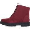 imageDADAWEN Womens Suede Waterproof Lace Up Winter High Top Snow BootsRed