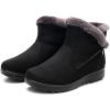 imageDADAWEN Womens Winter Warm Fur Lined Snow Boots Side Zipper Ankle Boots Outdoor Booties Comfortable Boots for WomenBlack