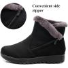 imageDADAWEN Womens Winter Warm Fur Lined Snow Boots Side Zipper Ankle Boots Outdoor Booties Comfortable Boots for WomenBlack
