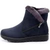 imageDADAWEN Womens Winter Warm Fur Lined Snow Boots Side Zipper Ankle Boots Outdoor Booties Comfortable Boots for WomenBlue