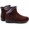 imageDADAWEN Womens Winter Warm Fur Lined Snow Boots Side Zipper Ankle Boots Outdoor Booties Comfortable Boots for WomenBrown