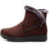 imageDADAWEN Womens Winter Warm Fur Lined Snow Boots Side Zipper Ankle Boots Outdoor Booties Comfortable Boots for WomenBrown