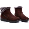 imageDADAWEN Womens Winter Warm Fur Lined Snow Boots Side Zipper Ankle Boots Outdoor Booties Comfortable Boots for WomenBrown
