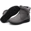 imageDADAWEN Womens Winter Warm Fur Lined Snow Boots Side Zipper Ankle Boots Outdoor Booties Comfortable Boots for WomenGrey