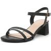 imageDADAWEN Womens Open Toe Ankle Strap Low Block Chunky Heels Sandals Party Wedding Dress Pumps ShoesBlack
