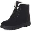 imageDADAWEN Womens Suede Waterproof Lace Up Winter High Top Snow BootsBlack