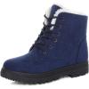 imageDADAWEN Womens Suede Waterproof Lace Up Winter High Top Snow BootsBlue