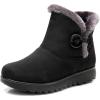 imageDADAWEN Womens Winter Warm Fur Lined Snow Boots Side Zipper Ankle Boots Outdoor Booties Comfortable Boots for WomenBlack 02