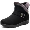 imageDADAWEN Womens Winter Warm Fur Lined Snow Boots Side Zipper Ankle Boots Outdoor Booties Comfortable Boots for WomenBlack 03