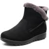 imageDADAWEN Womens Winter Warm Fur Lined Snow Boots Side Zipper Ankle Boots Outdoor Booties Comfortable Boots for WomenBlack