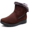 imageDADAWEN Womens Winter Warm Fur Lined Snow Boots Side Zipper Ankle Boots Outdoor Booties Comfortable Boots for WomenBrown